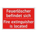 Feuerlöscher befindet sich - Fire extinguisher is located