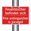 Feuerlöscher befindet sich - Fire extinguisher is located