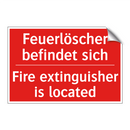 Feuerlöscher befindet sich - Fire extinguisher is located