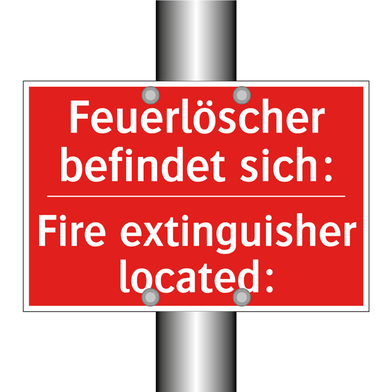Feuerlöscher befindet sich: - Fire extinguisher located: