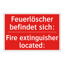 Feuerlöscher befindet sich: - Fire extinguisher located: