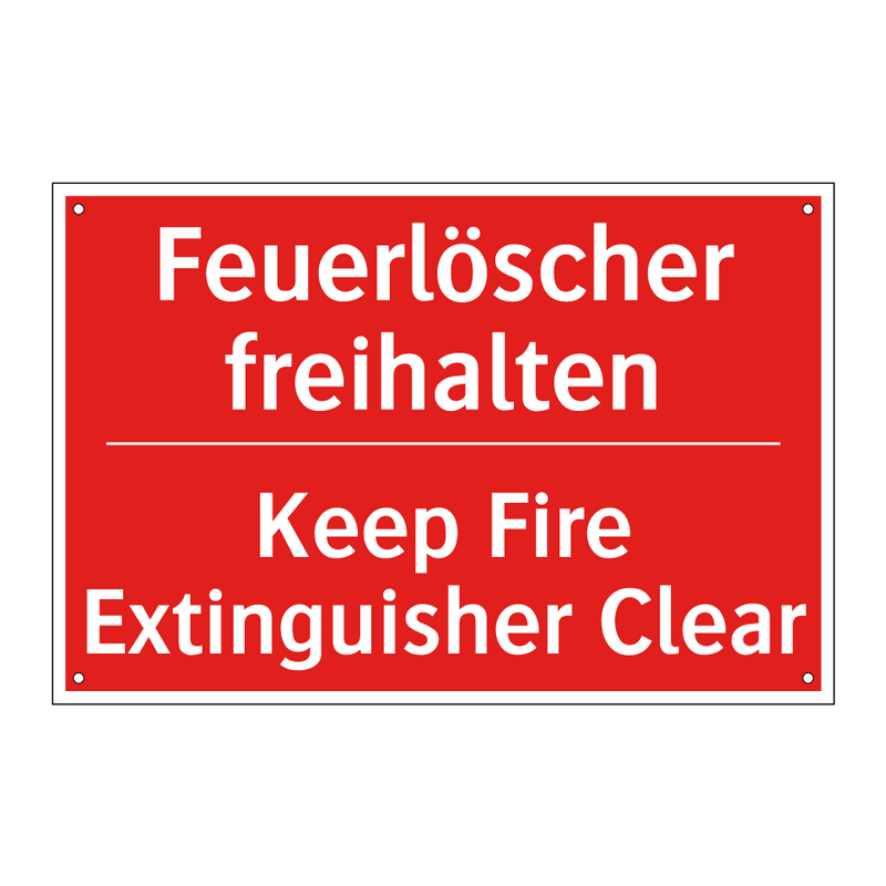 Feuerlöscher freihalten - Keep Fire Extinguisher Clear