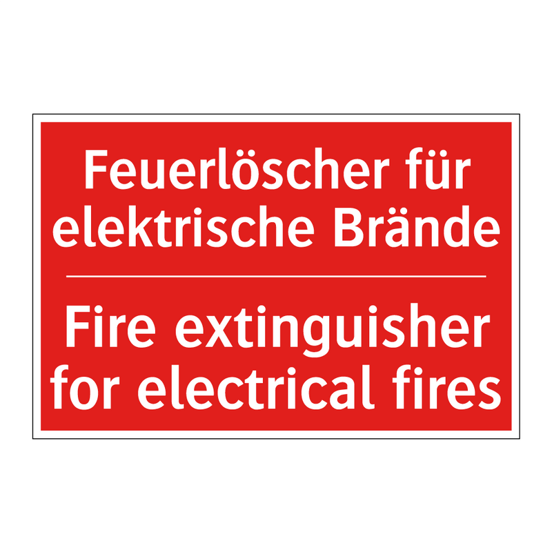 Feuerlöscher für elektrische Brände/.../ - Fire extinguisher for electrical /.../