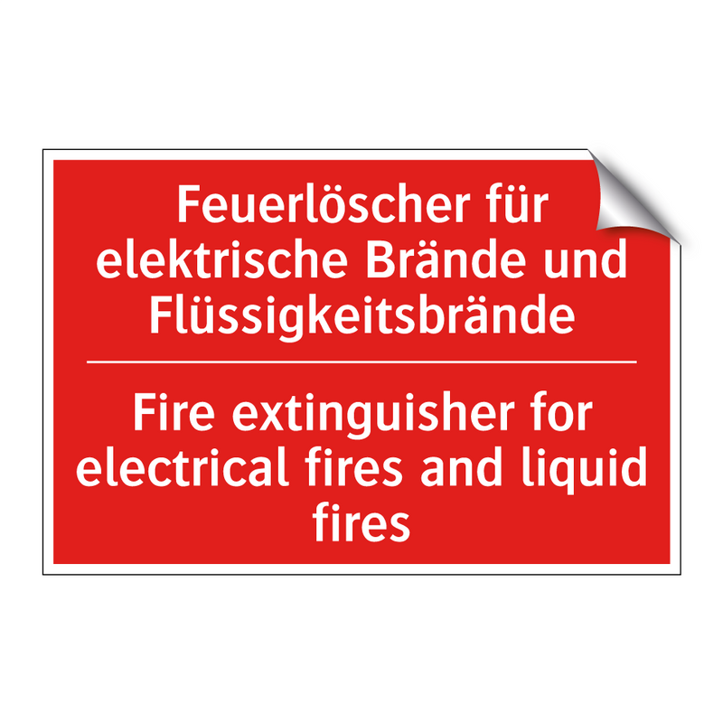 Feuerlöscher für elektrische Brände /.../ - Fire extinguisher for electrical /.../