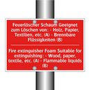 Feuerlöscher Schaum Geeignet zum /.../ - Fire extinguisher Foam Suitable /.../