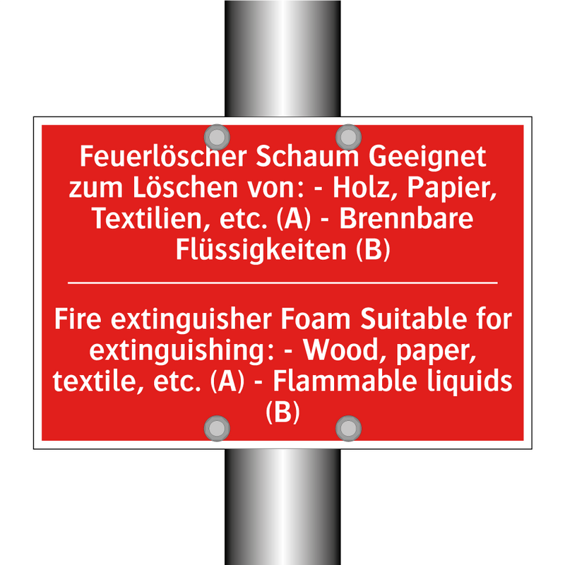 Feuerlöscher Schaum Geeignet zum /.../ - Fire extinguisher Foam Suitable /.../