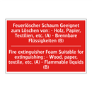 Feuerlöscher Schaum Geeignet zum /.../ - Fire extinguisher Foam Suitable /.../