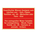 Feuerlöscher Wasser Geeignet zum /.../ - Fire extinguisher Water Suitable /.../