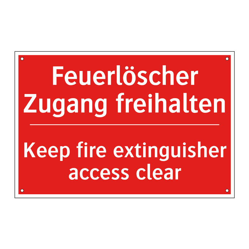Feuerlöscher Zugang freihalten - Keep fire extinguisher access /.../