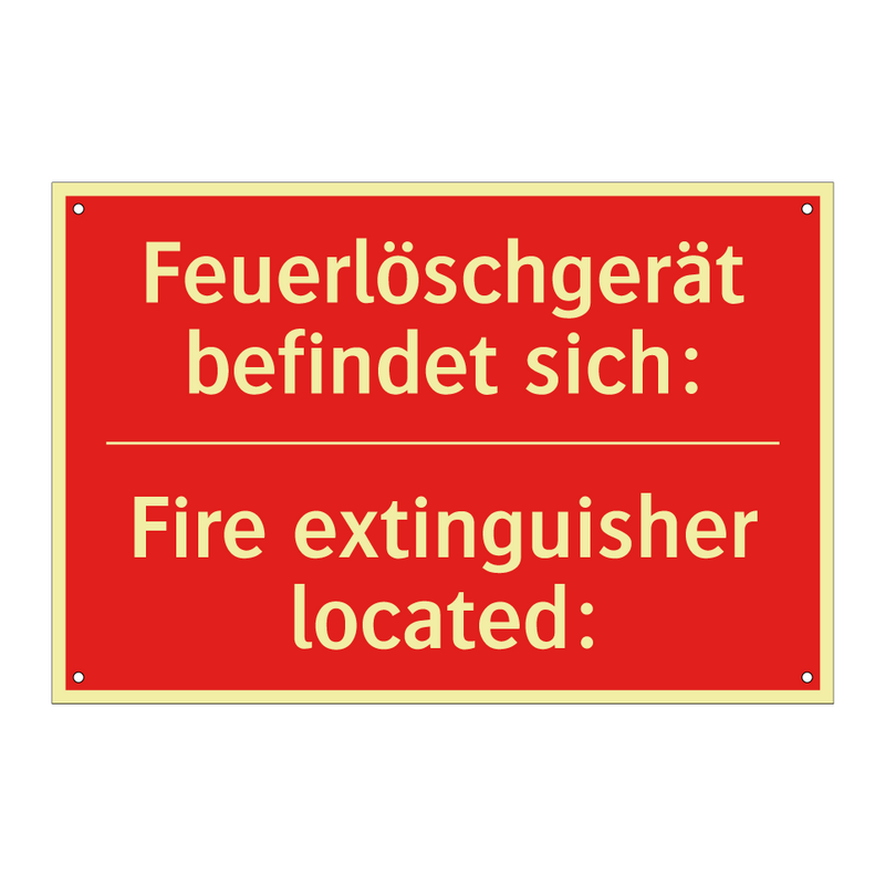 Feuerlöschgerät befindet sich: - Fire extinguisher located: