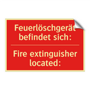 Feuerlöschgerät befindet sich: - Fire extinguisher located: