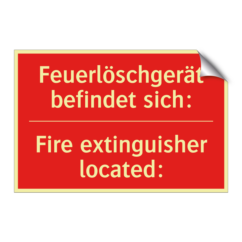 Feuerlöschgerät befindet sich: - Fire extinguisher located: