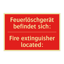 Feuerlöschgerät befindet sich: - Fire extinguisher located: