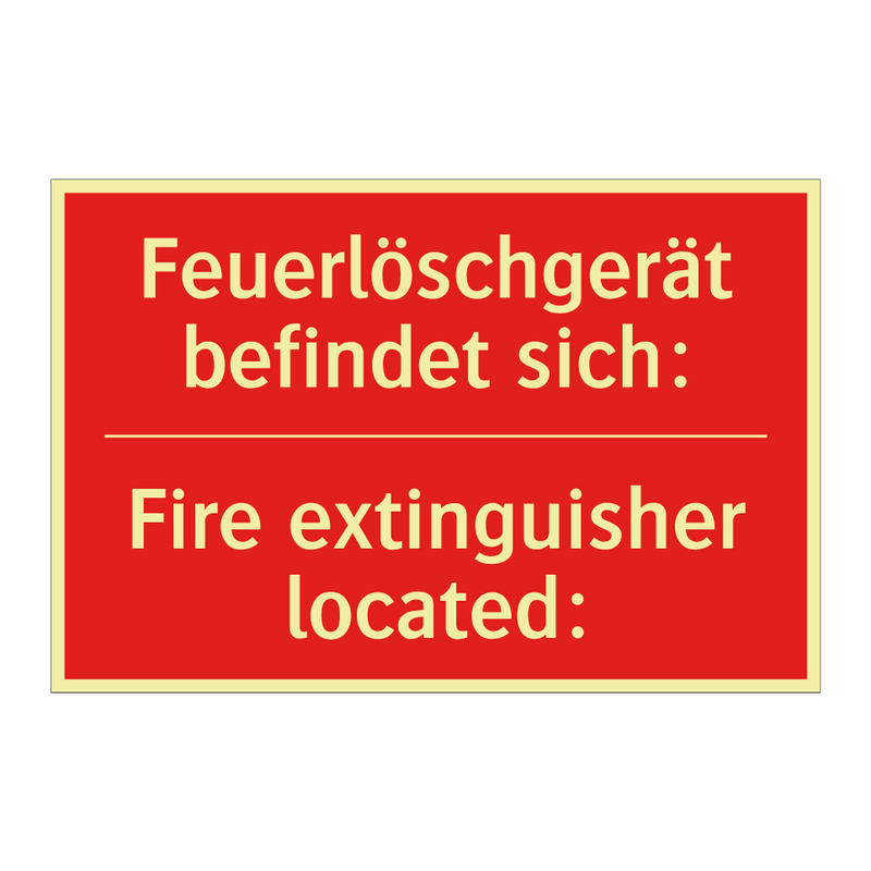 Feuerlöschgerät befindet sich: - Fire extinguisher located: