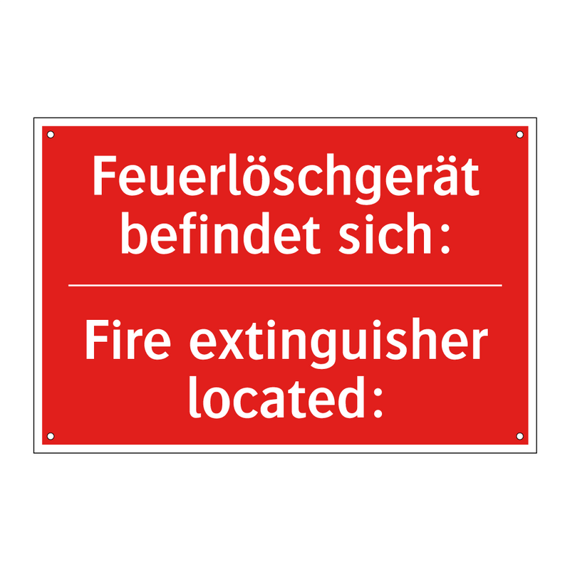 Feuerlöschgerät befindet sich: - Fire extinguisher located: