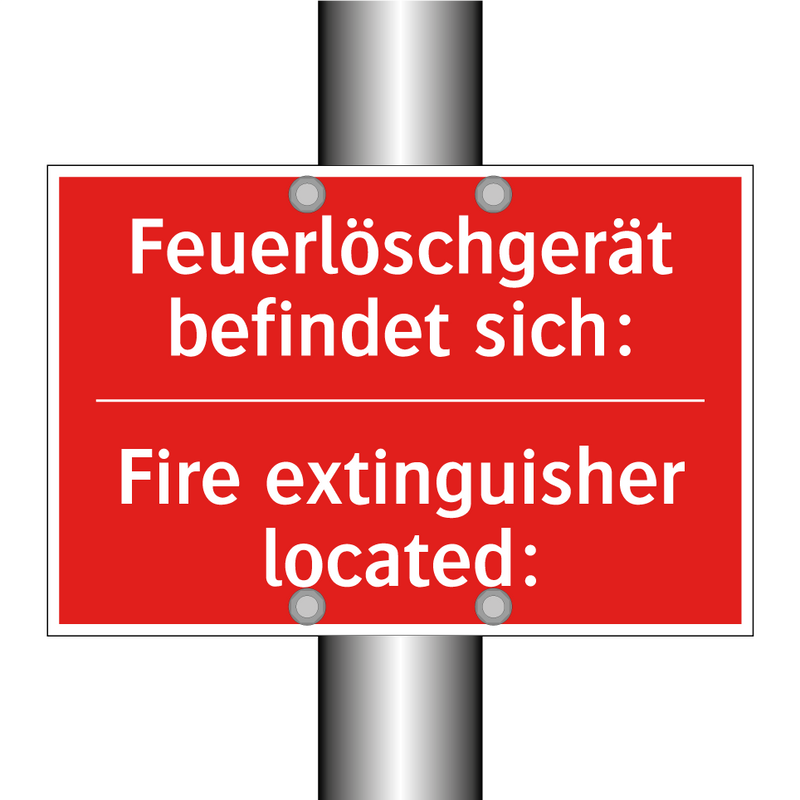 Feuerlöschgerät befindet sich: - Fire extinguisher located: