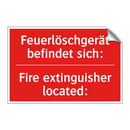 Feuerlöschgerät befindet sich: - Fire extinguisher located: