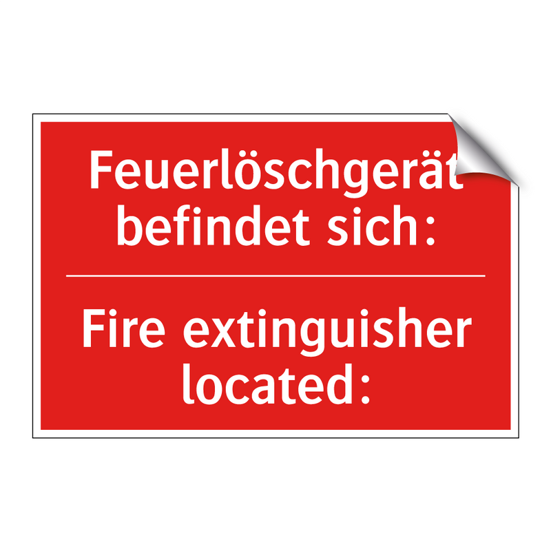Feuerlöschgerät befindet sich: - Fire extinguisher located: