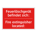 Feuerlöschgerät befindet sich: - Fire extinguisher located: