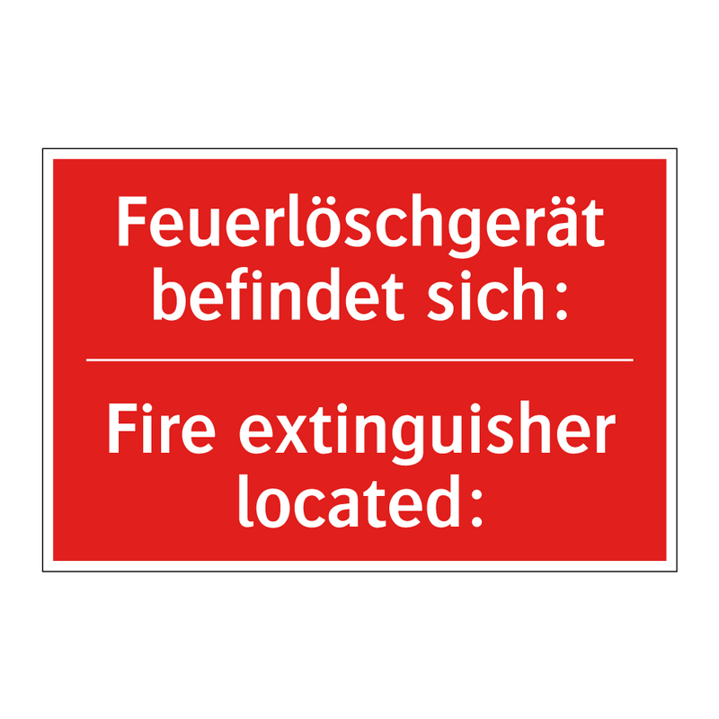 Feuerlöschgerät befindet sich: - Fire extinguisher located: