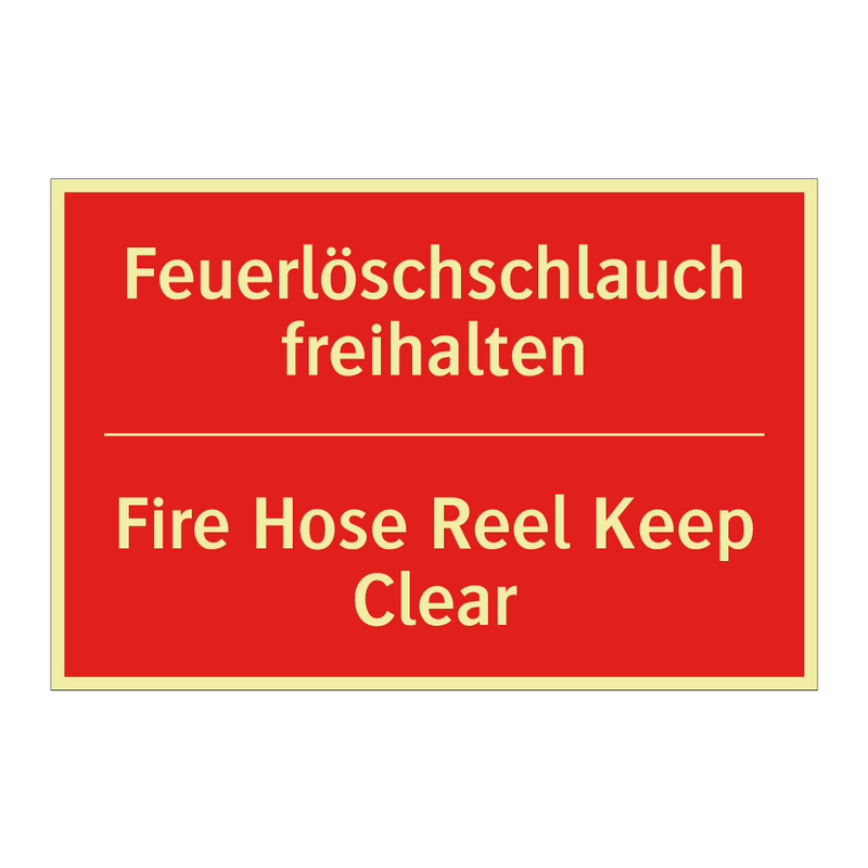 Feuerlöschschlauch freihalten - Fire Hose Reel Keep Clear