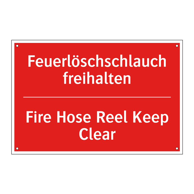 Feuerlöschschlauch freihalten - Fire Hose Reel Keep Clear