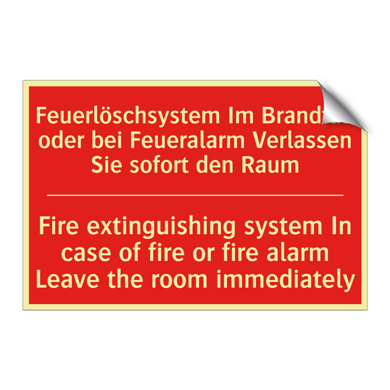 Feuerlöschsystem Im Brandfall /.../ - Fire extinguishing system In case /.../