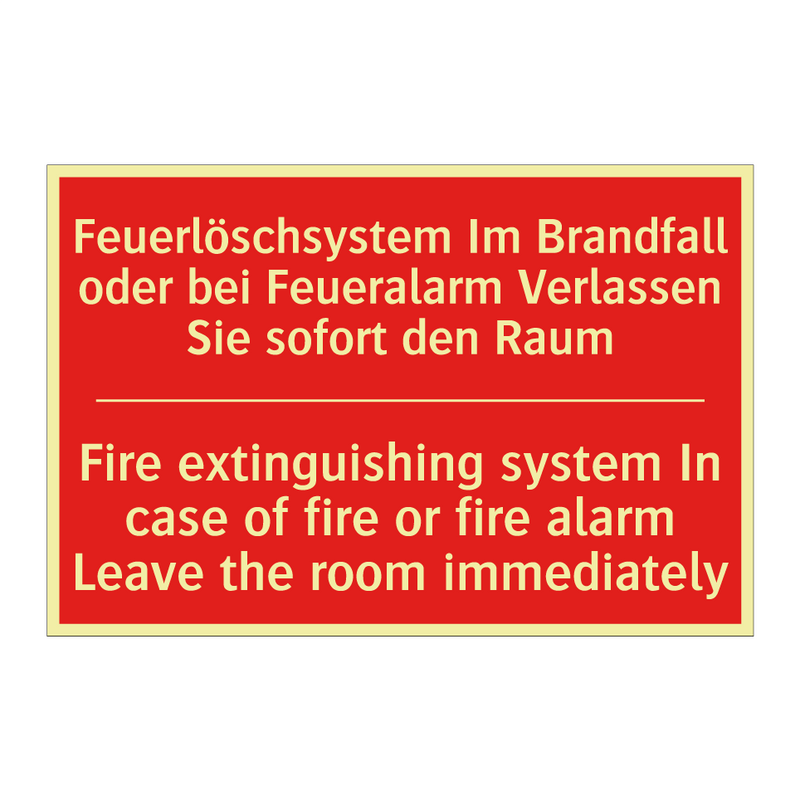 Feuerlöschsystem Im Brandfall /.../ - Fire extinguishing system In case /.../