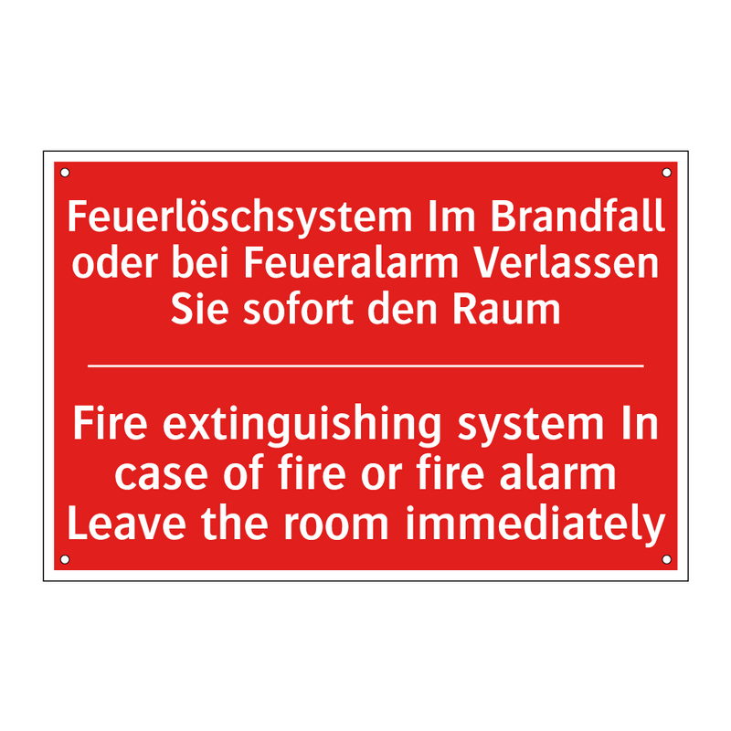 Feuerlöschsystem Im Brandfall /.../ - Fire extinguishing system In case /.../