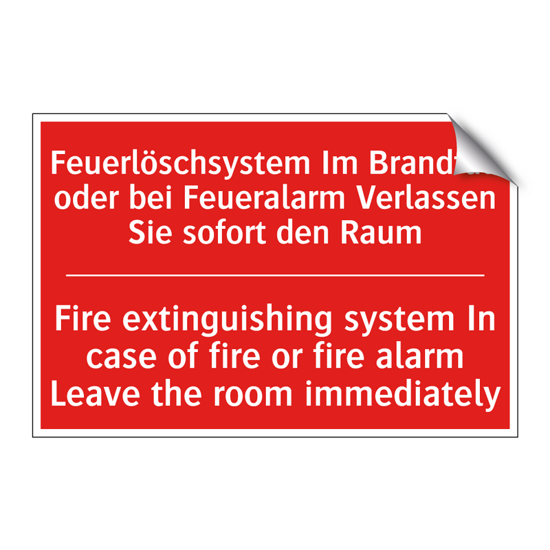 Feuerlöschsystem Im Brandfall /.../ - Fire extinguishing system In case /.../