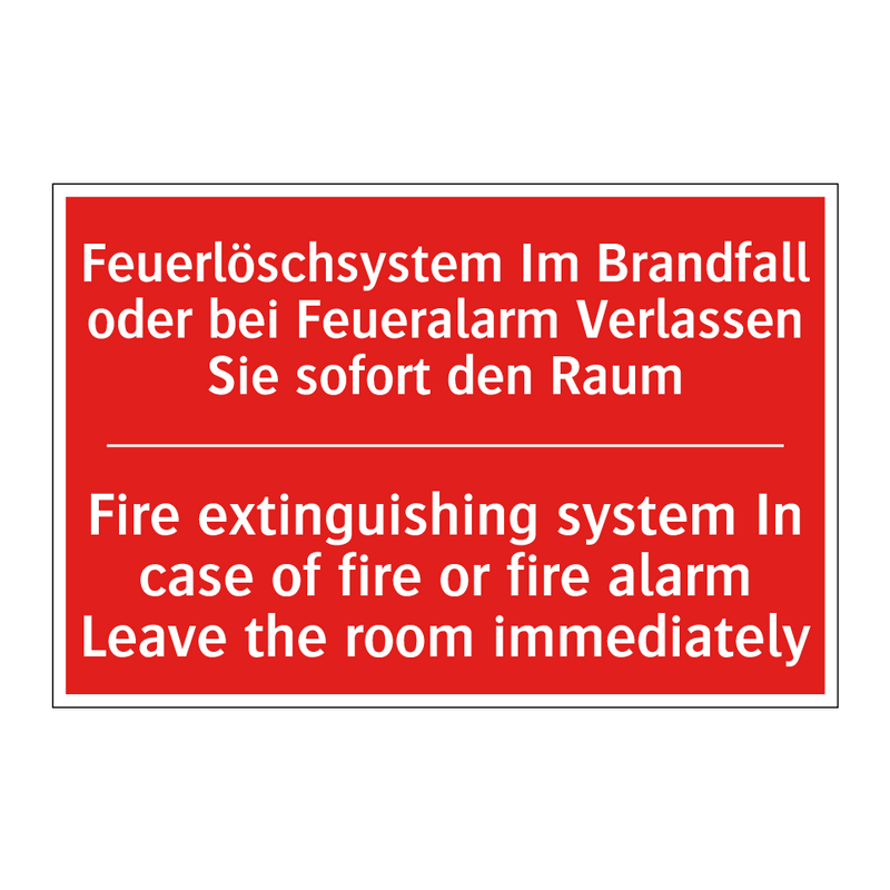 Feuerlöschsystem Im Brandfall /.../ - Fire extinguishing system In case /.../