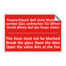 Feuerschlauch darf nicht blockiert /.../ - Fire hose must not be blocked /.../