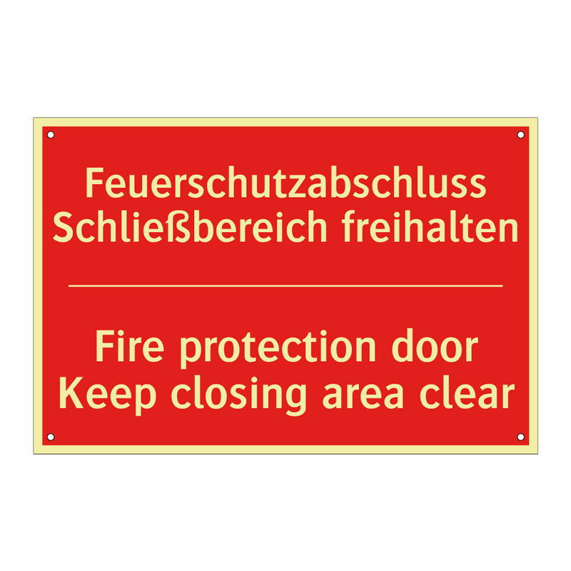 Feuerschutzabschluss Schließbereich /.../ - Fire protection door Keep closing /.../