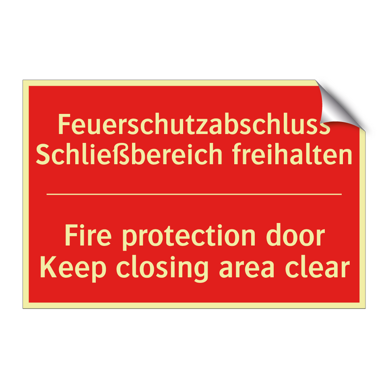 Feuerschutzabschluss Schließbereich /.../ - Fire protection door Keep closing /.../