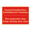 Feuerschutzabschluss Schließbereich /.../ - Fire protection door Keep closing /.../