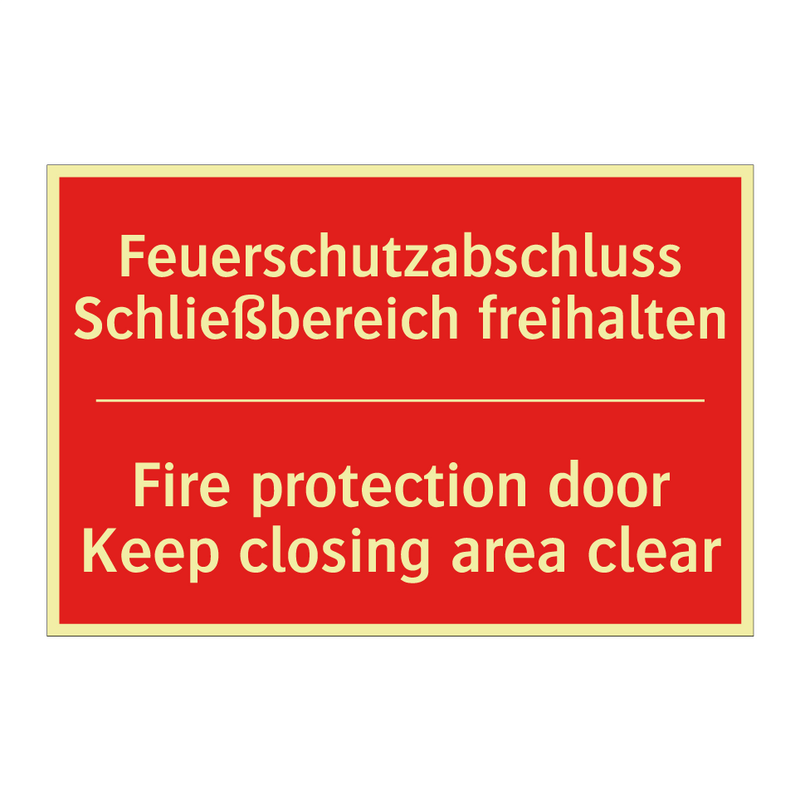 Feuerschutzabschluss Schließbereich /.../ - Fire protection door Keep closing /.../