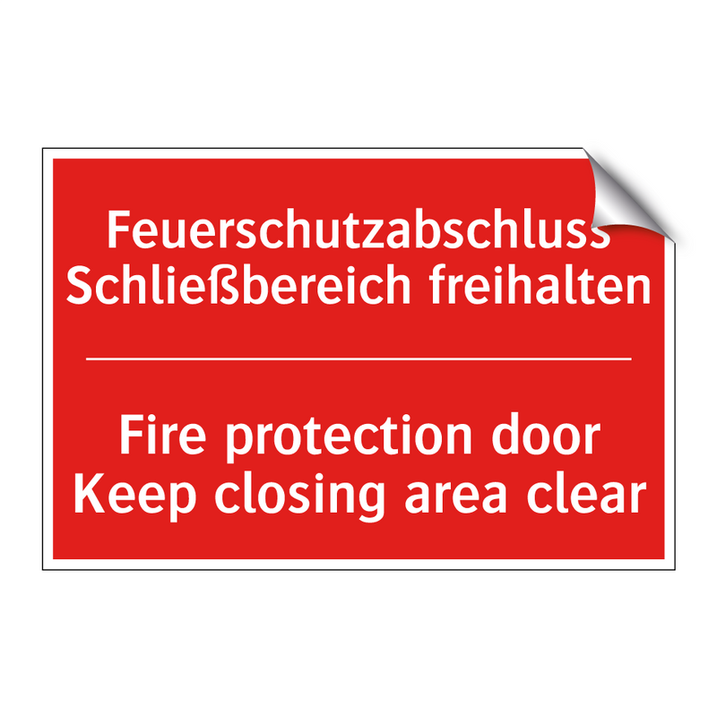Feuerschutzabschluss Schließbereich /.../ - Fire protection door Keep closing /.../
