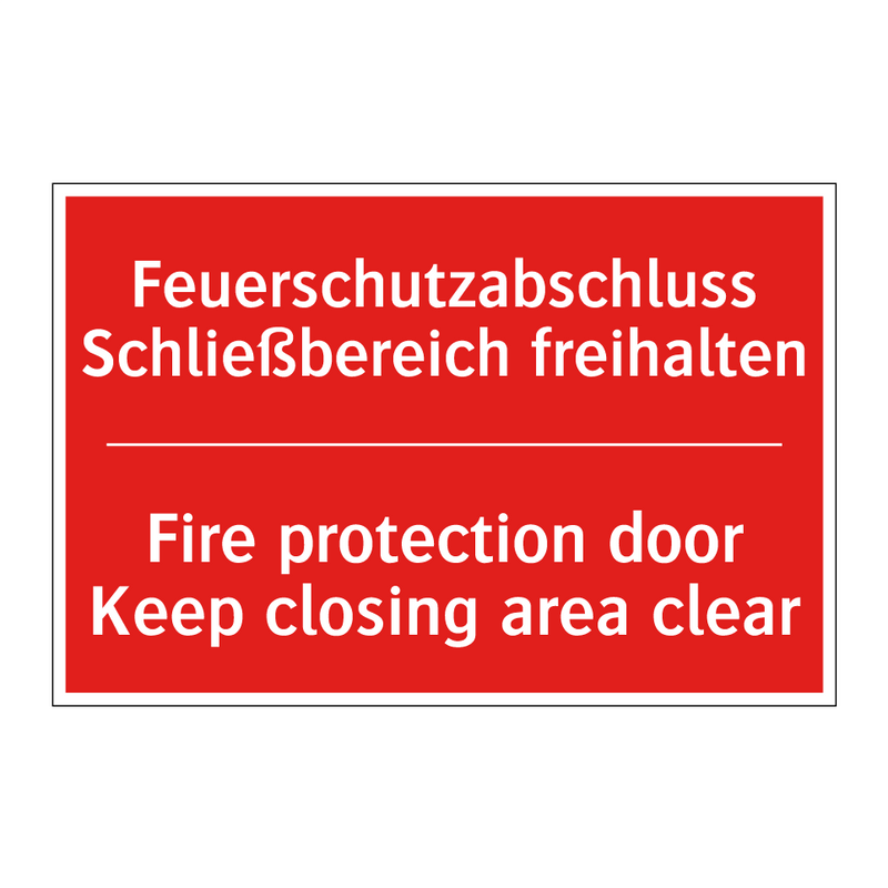 Feuerschutzabschluss Schließbereich /.../ - Fire protection door Keep closing /.../