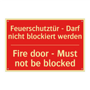Feuerschutztür - Darf nicht blockiert /.../ - Fire door - Must not be blocked/.../