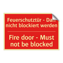 Feuerschutztür - Darf nicht blockiert /.../ - Fire door - Must not be blocked/.../
