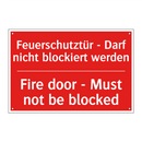 Feuerschutztür - Darf nicht blockiert /.../ - Fire door - Must not be blocked/.../