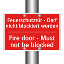 Feuerschutztür - Darf nicht blockiert /.../ - Fire door - Must not be blocked/.../