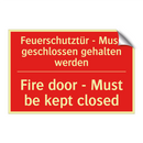 Feuerschutztür - Muss geschlossen /.../ - Fire door - Must be kept closed/.../