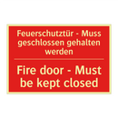Feuerschutztür - Muss geschlossen /.../ - Fire door - Must be kept closed/.../