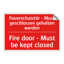 Feuerschutztür - Muss geschlossen /.../ - Fire door - Must be kept closed/.../