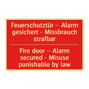 Feuerschutztür – Alarm gesichert /.../ - Fire door – Alarm secured - Misuse /.../