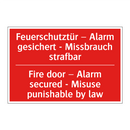 Feuerschutztür – Alarm gesichert /.../ - Fire door – Alarm secured - Misuse /.../