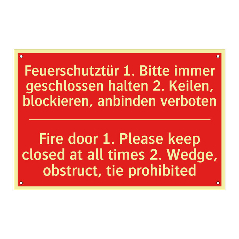 Feuerschutztür 1. Bitte immer /.../ - Fire door 1. Please keep closed /.../