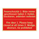Feuerschutztür 1. Bitte immer /.../ - Fire door 1. Please keep closed /.../