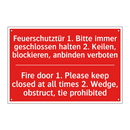 Feuerschutztür 1. Bitte immer /.../ - Fire door 1. Please keep closed /.../